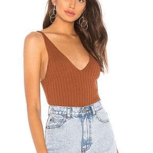 Superdown Brown Knit Tank Top